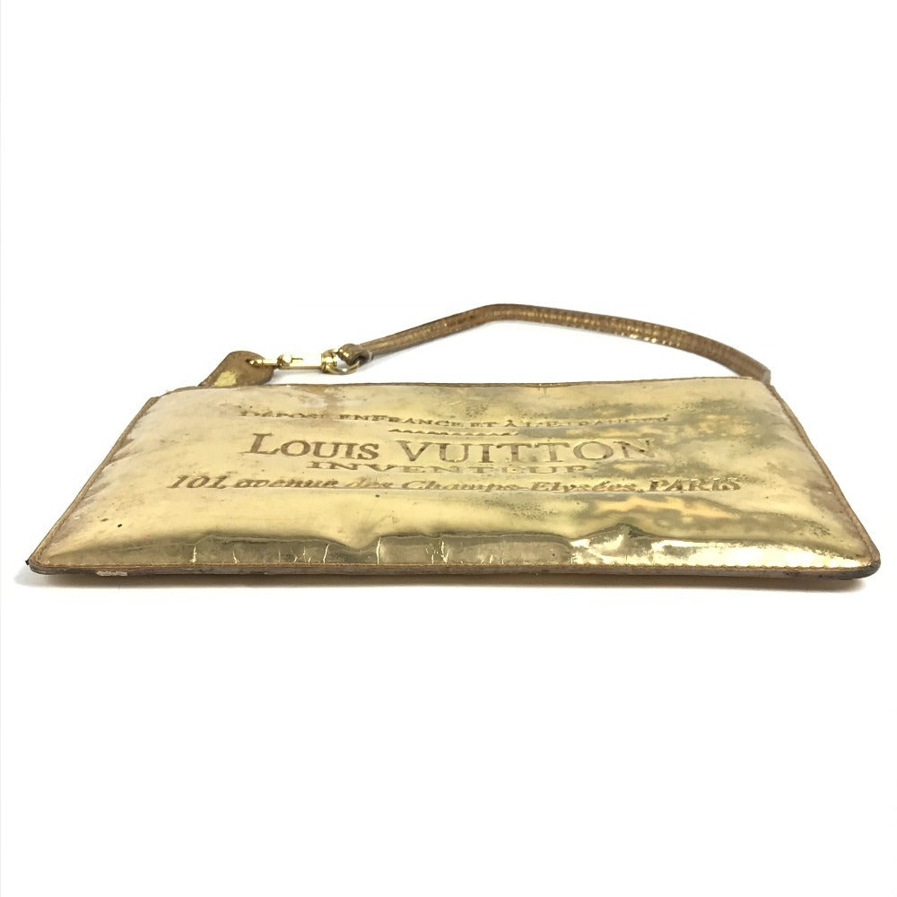 LOUIS VUITTON M95278 モノグラムミロワール ポシェット プラット ポーチ ショルダーバッグ クラッチバッグ 2WAYバッグ ハンドバッグ レザー ユニセックス ゴールド
