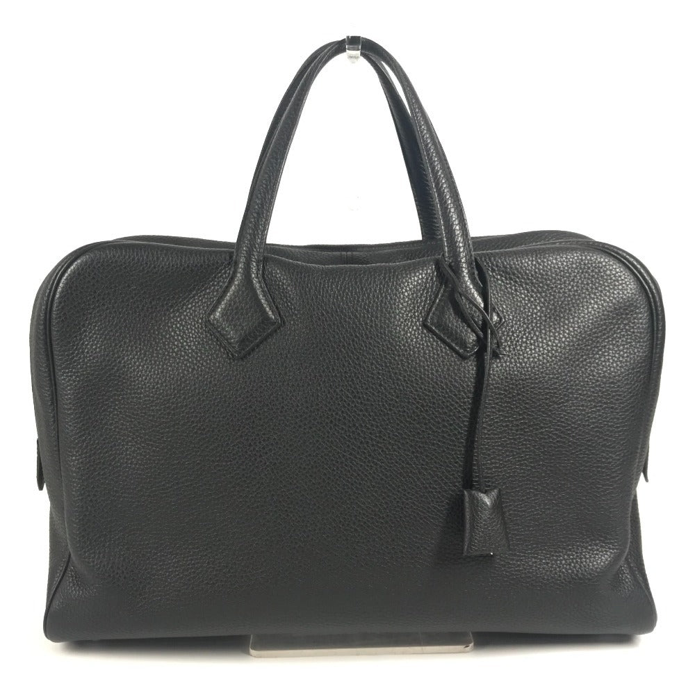 HERMES Victoria 40 Bag Handbag Tote Bag Business Bag Taurillon Clemence Unisex Black