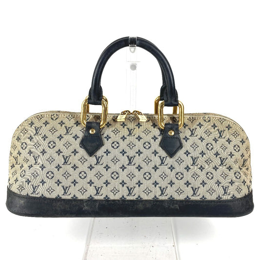 LOUIS VUITTON M92205 Monogram Mini Alma Long Bag Mini Boston Bag Handbag Monogram Mini Canvas Ladies Navy