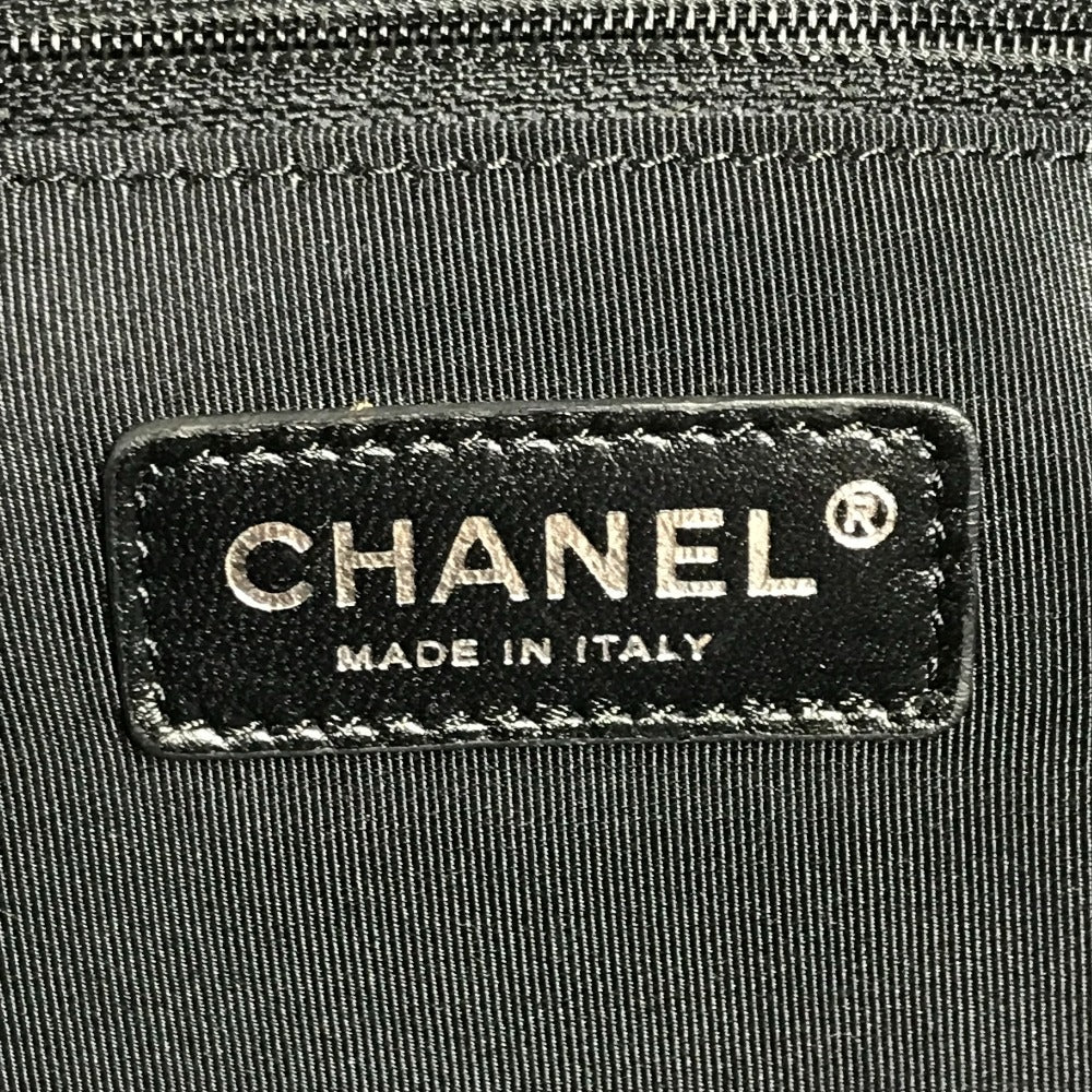 CHANEL ヴィンテージ ロゴ CC ココマーク カメリア カバン トートバッグ 肩掛け バイカラー ショルダーバッグ レザー/キャンバス レディース ブルー