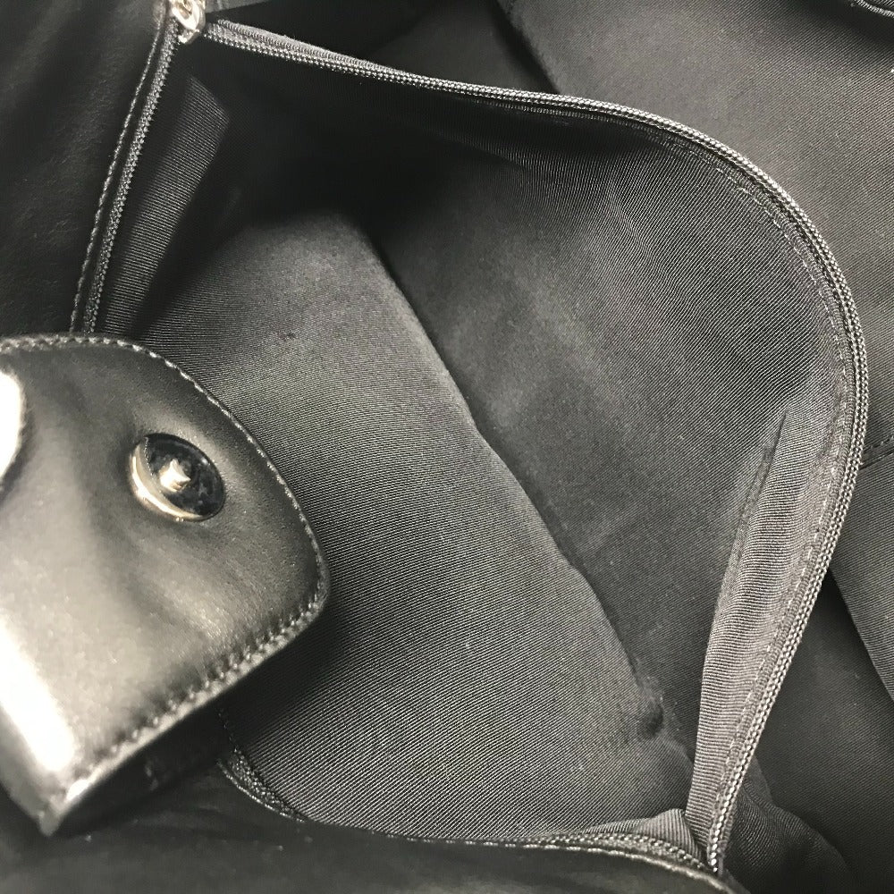 CHANEL ヴィンテージ ロゴ CC ココマーク カメリア カバン トートバッグ 肩掛け バイカラー ショルダーバッグ レザー/キャンバス レディース ブルー