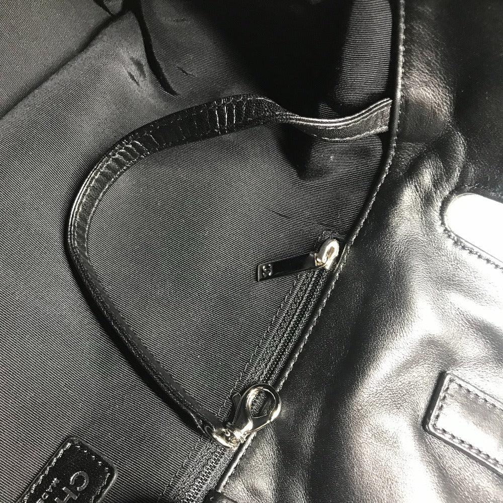 CHANEL ヴィンテージ ロゴ CC ココマーク カメリア カバン トートバッグ 肩掛け バイカラー ショルダーバッグ レザー/キャンバス レディース ブルー