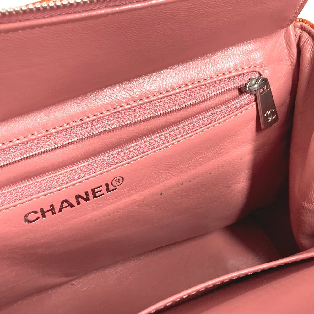 CHANEL キルティング マトラッセ CC ココマーク ロゴ カバン ハンドバッグ Wチェーン トートバッグ ショルダーバッグ エナメル レディース ピンク