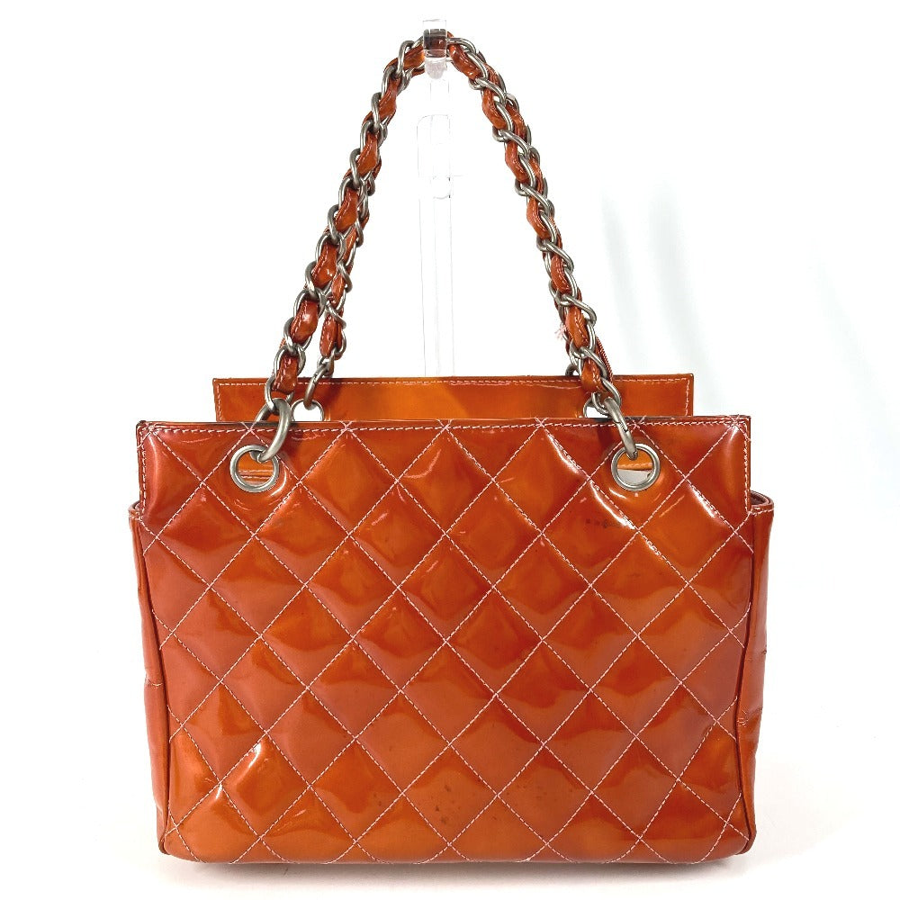 CHANEL キルティング マトラッセ CC ココマーク ロゴ カバン ハンドバッグ Wチェーン トートバッグ ショルダーバッグ エナメル レディース ピンク