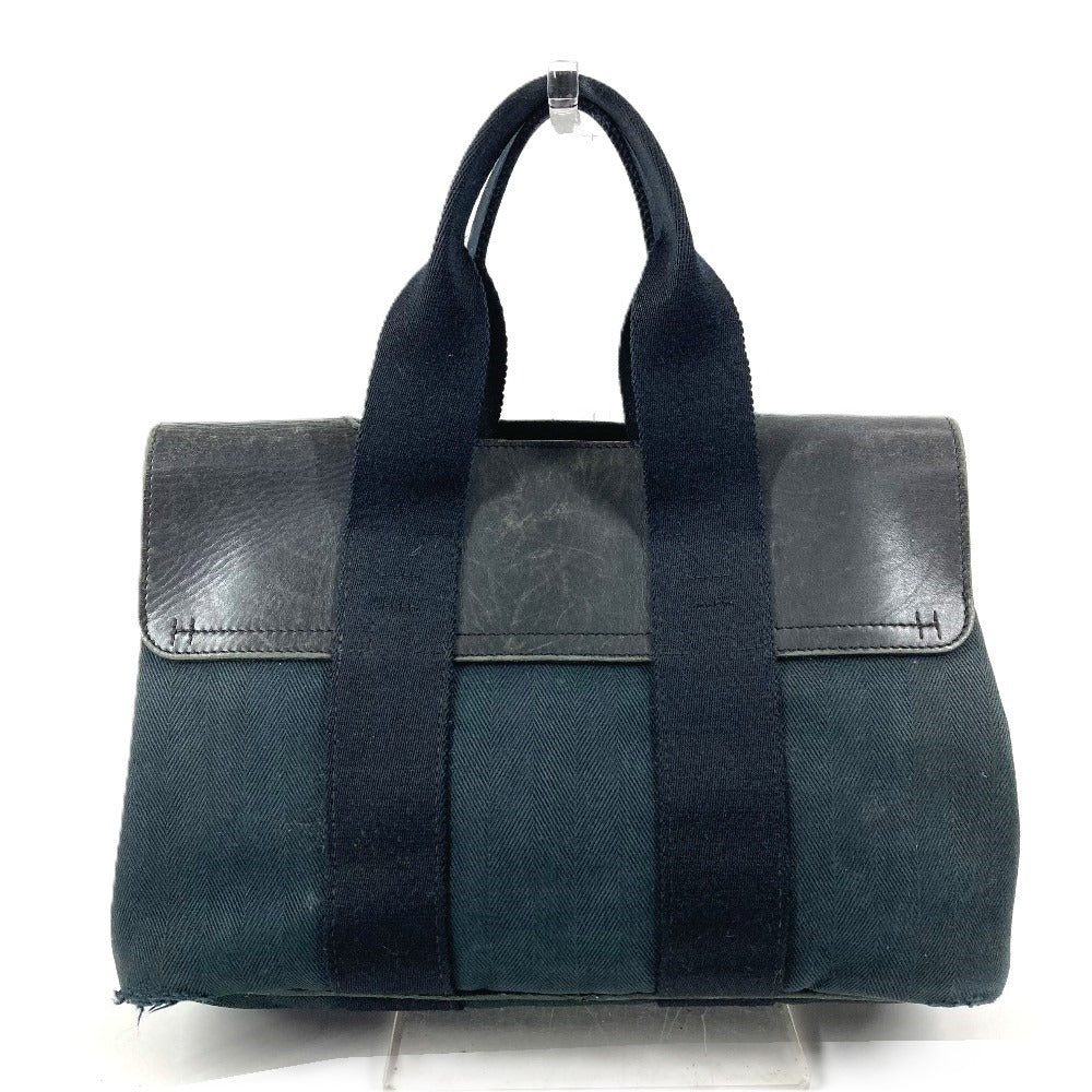 HERMES ヴァルパライソPM バルパライソ カバン トートバッグ フラップ バッグ ハンドバッグ コットン ユニセックス ブラック