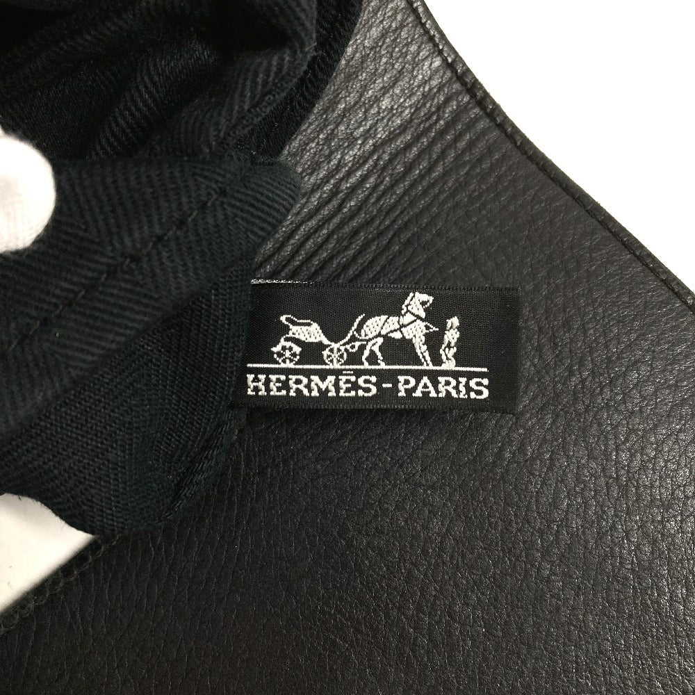 HERMES ヴァルパライソPM バルパライソ カバン トートバッグ フラップ バッグ ハンドバッグ コットン ユニセックス ブラック