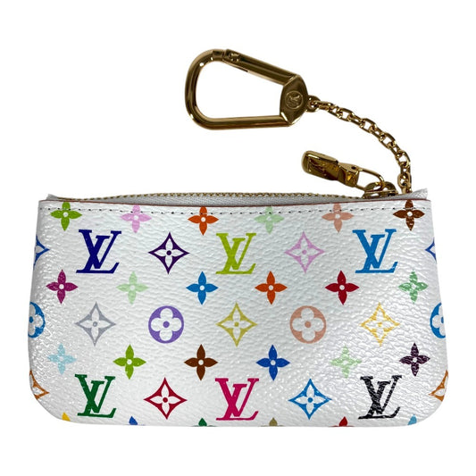 LOUIS VUITTON M28388 モノグラムマルチカラー LV×TM 村上隆 ポシェットクレ 財布 小銭入れ チェーン コインケース モノグラムマルチカラーキャンバス レディース ホワイト