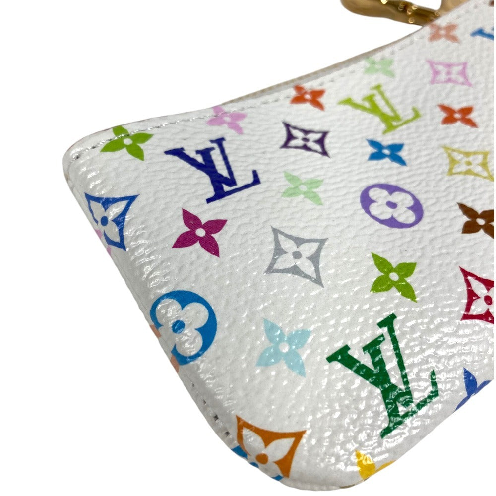 LOUIS VUITTON M28388 モノグラムマルチカラー LV×TM 村上隆 ポシェットクレ 財布 小銭入れ チェーン コインケース モノグラムマルチカラーキャンバス レディース ホワイト