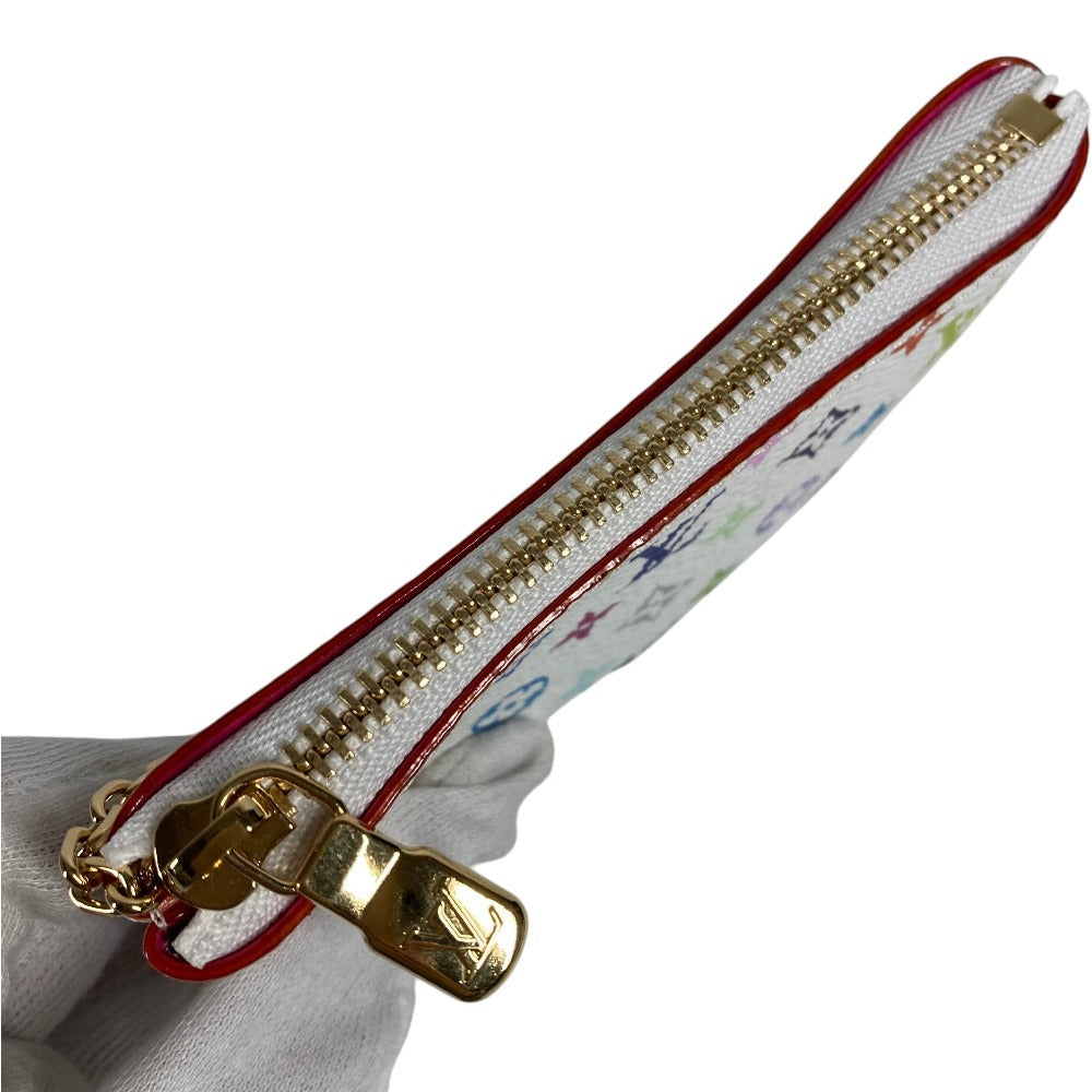 LOUIS VUITTON M28388 モノグラムマルチカラー LV×TM 村上隆 ポシェットクレ 財布 小銭入れ チェーン コインケース モノグラムマルチカラーキャンバス レディース ホワイト