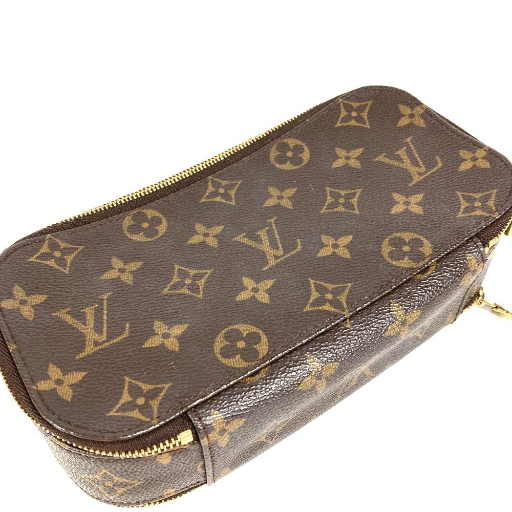 LOUIS VUITTON M47505 モノグラム トゥルースブラッシュ メイクポーチ 化粧ポーチ マルチポーチ ダブルファスナー ポーチ モノグラムキャンバス レディース ブラウン