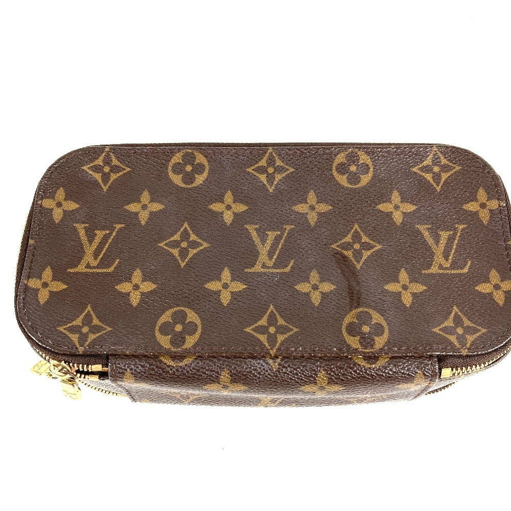LOUIS VUITTON M47505 モノグラム トゥルースブラッシュ メイクポーチ 化粧ポーチ マルチポーチ ダブルファスナー ポーチ モノグラムキャンバス レディース ブラウン