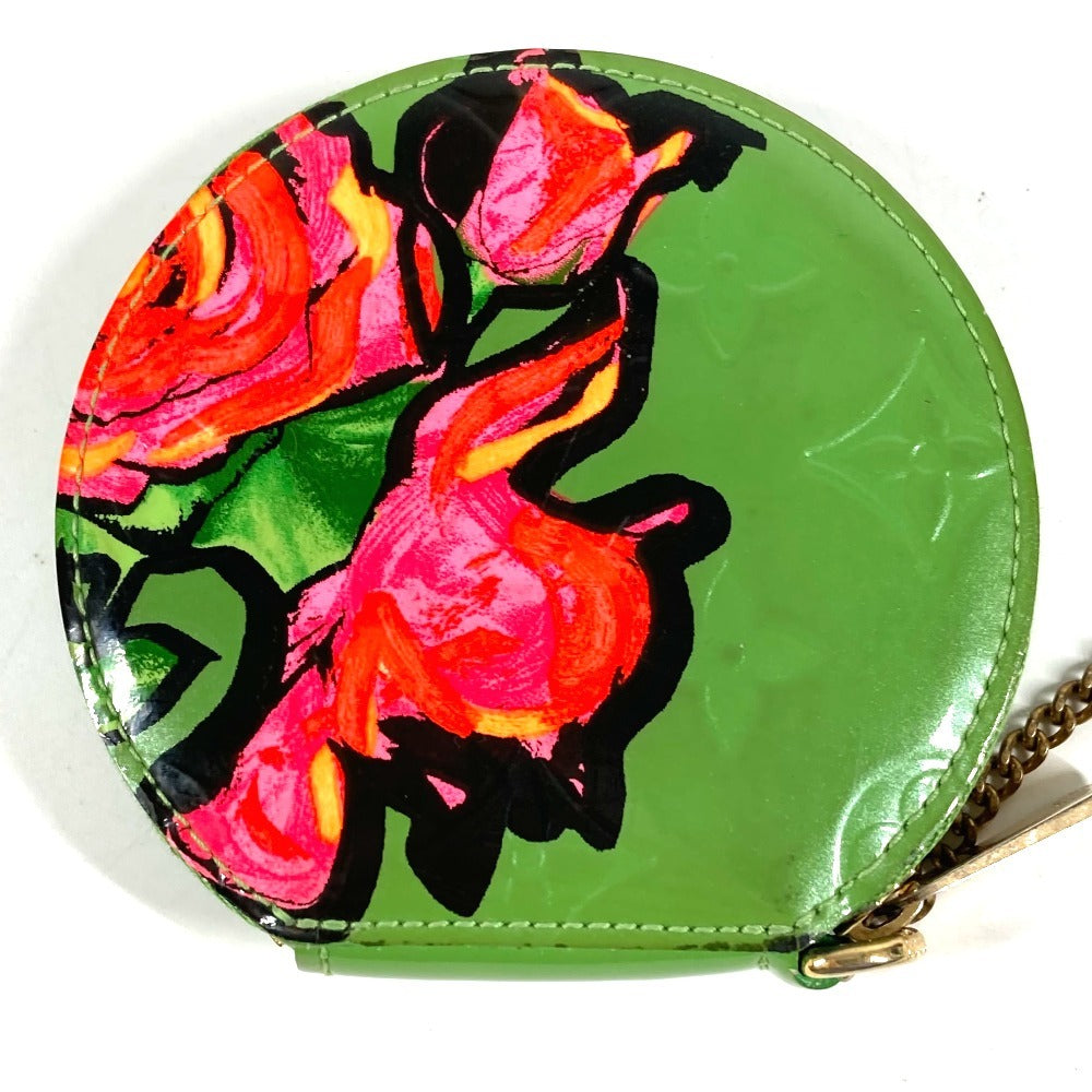 LOUIS VUITTON M93692 モノグラムヴェルニ ローズ ポルトモネ シャポー スティーブンスプラウス 財布 小銭入れ チェーン コインケース モノグラムヴェルニ レディース グリーン