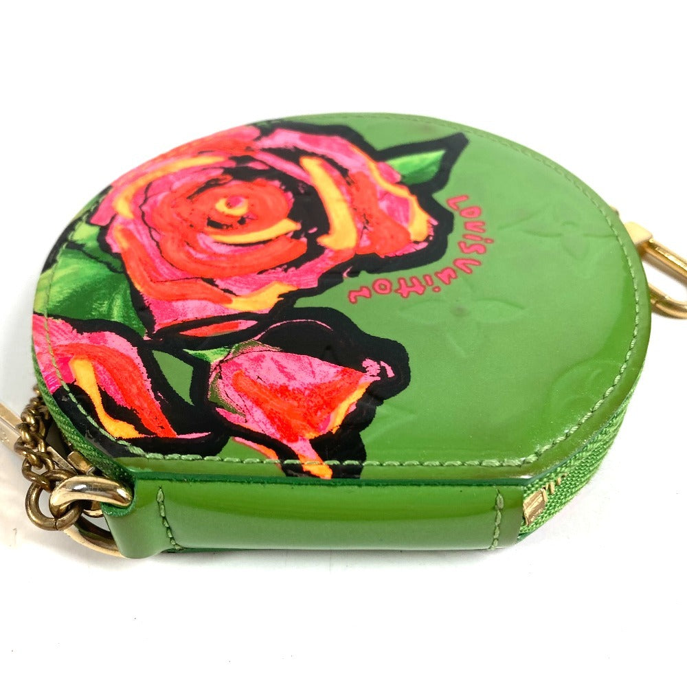 LOUIS VUITTON M93692 モノグラムヴェルニ ローズ ポルトモネ シャポー スティーブンスプラウス 財布 小銭入れ チェーン コインケース モノグラムヴェルニ レディース グリーン