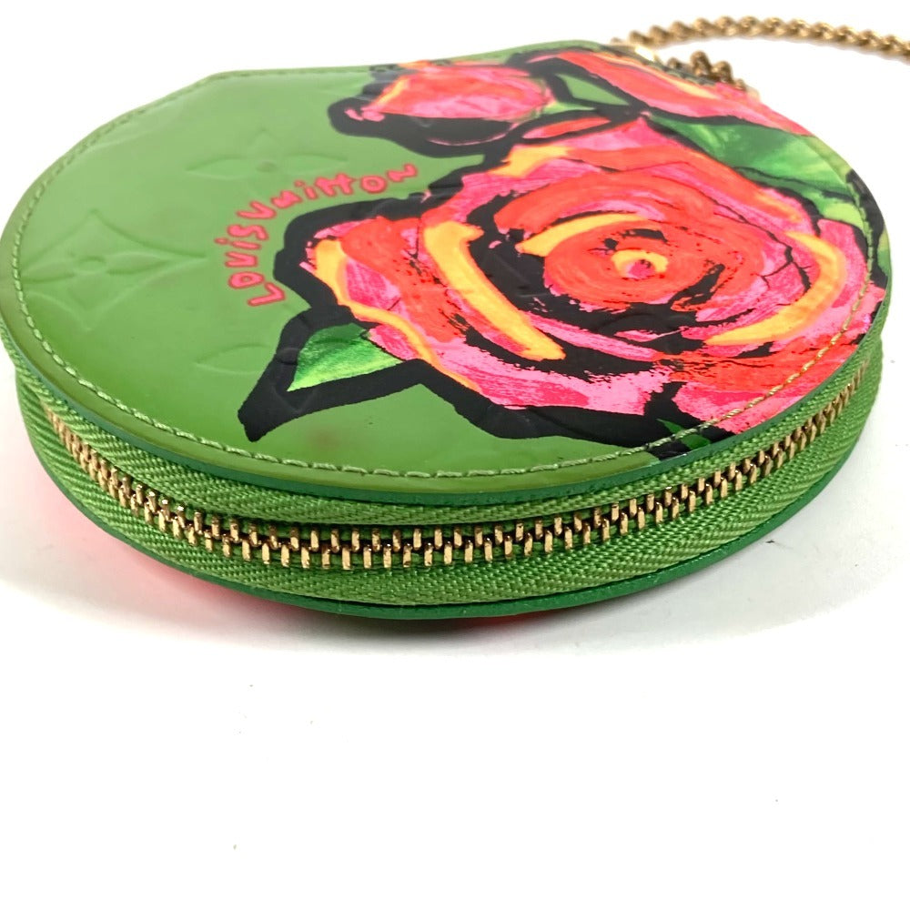 LOUIS VUITTON M93692 モノグラムヴェルニ ローズ ポルトモネ シャポー スティーブンスプラウス 財布 小銭入れ チェーン コインケース モノグラムヴェルニ レディース グリーン