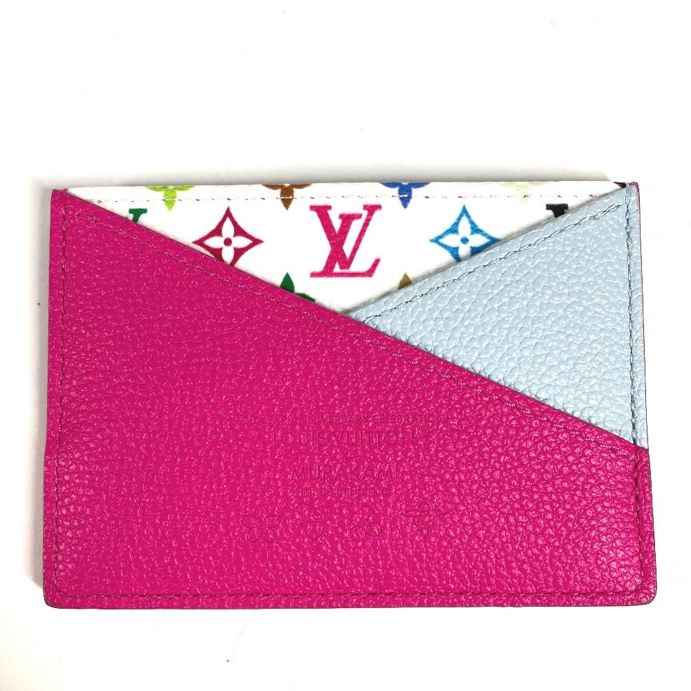 LOUIS VUITTON M14091 モノグラムマルチカラー LV×TM 村上隆 ポルト カルト クリスクロス パスケース 名刺入れ カードケース モノグラムマルチカラーキャンバス ユニセックス カワイイピン ホワイト