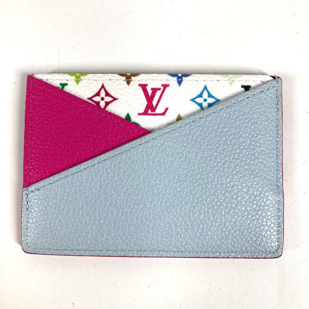 LOUIS VUITTON M14091 モノグラムマルチカラー LV×TM 村上隆 ポルト カルト クリスクロス パスケース 名刺入れ カードケース モノグラムマルチカラーキャンバス ユニセックス カワイイピン ホワイト
