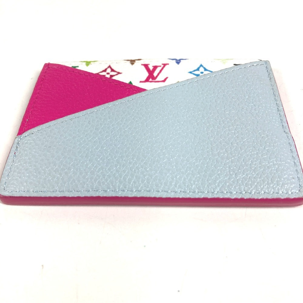 LOUIS VUITTON M14091 モノグラムマルチカラー LV×TM 村上隆 ポルト カルト クリスクロス パスケース 名刺入れ カードケース モノグラムマルチカラーキャンバス ユニセックス カワイイピン ホワイト