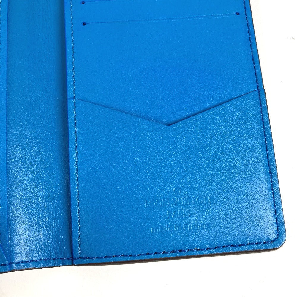 LOUIS VUITTON M58812 Organiser de Poche Bi-fold Pass Case Card Holder Taurillon Leather Unisex Blue