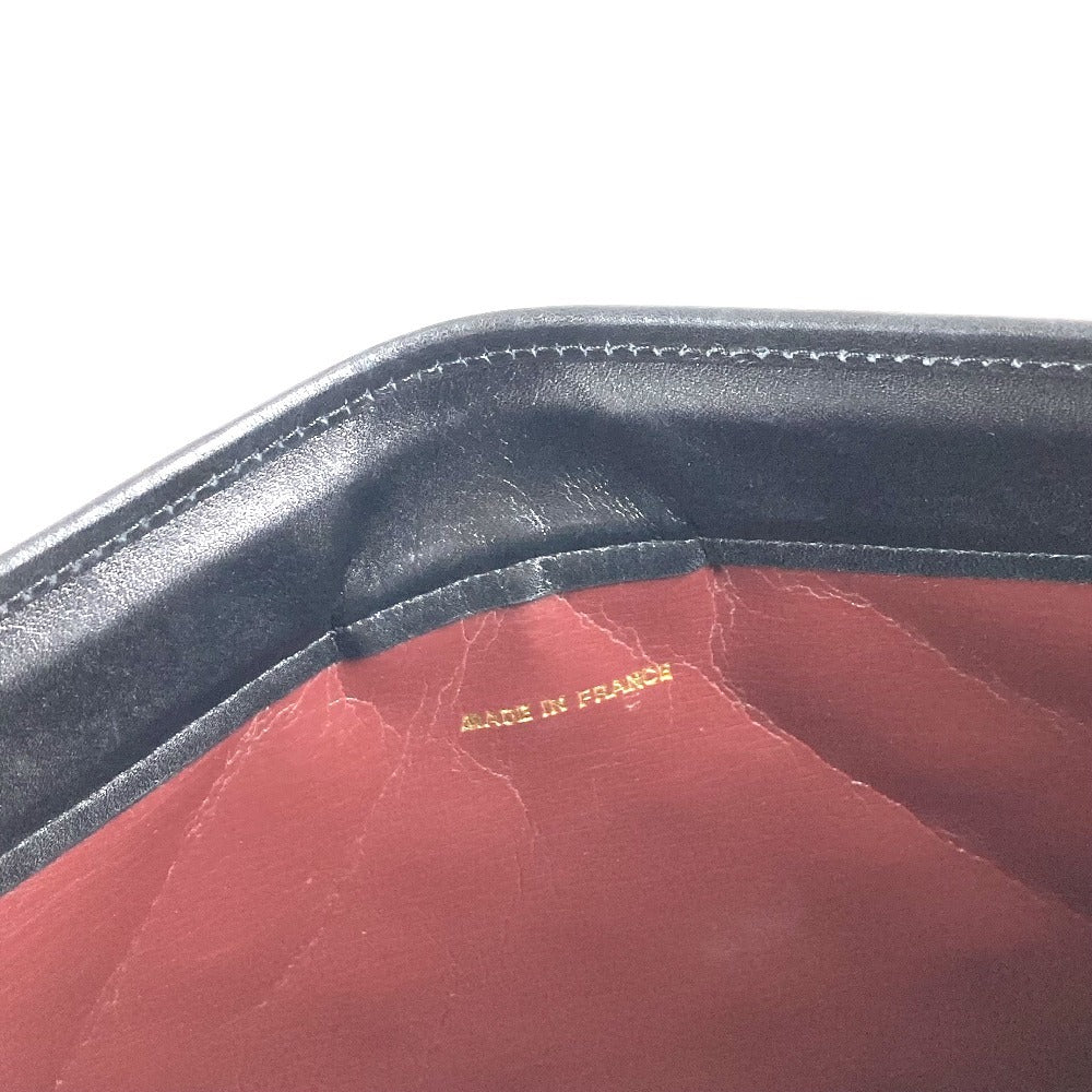CHANEL ヴィンテージ CC ココマーク ロゴ マトラッセ キルティング カバン ポーチ セカンドバッグ クラッチバッグ レザー ユニセックス ブラック