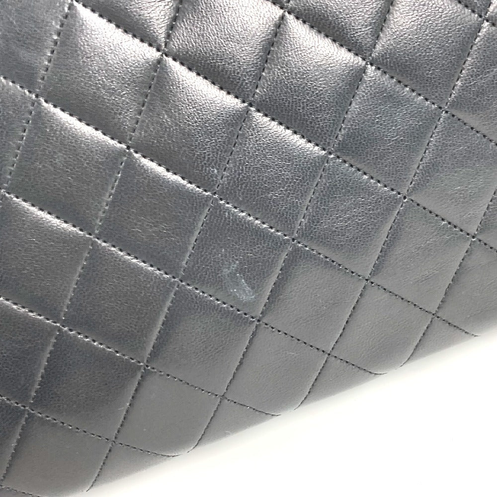 CHANEL ヴィンテージ CC ココマーク ロゴ マトラッセ キルティング カバン ポーチ セカンドバッグ クラッチバッグ レザー ユニセックス ブラック