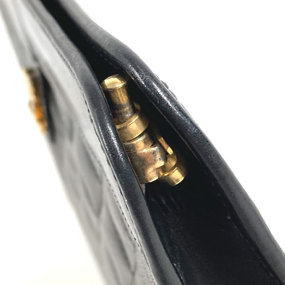 CHANEL ヴィンテージ CC ココマーク ロゴ マトラッセ キルティング カバン ポーチ セカンドバッグ クラッチバッグ レザー ユニセックス ブラック