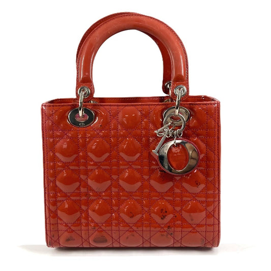 Dior カナージュ ロゴ レディディオール Ladydior カバン トートバッグ ハンドバッグ エナメル レディース ピンク系