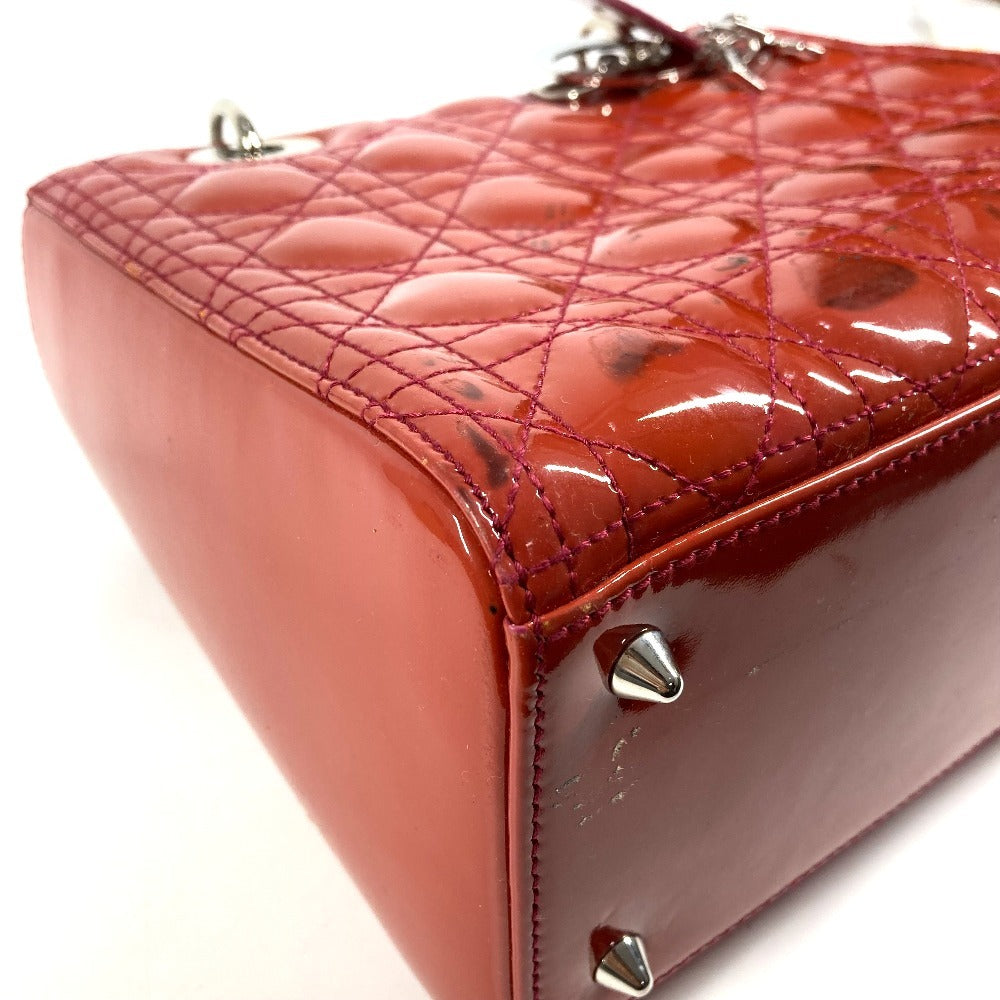 Dior カナージュ ロゴ レディディオール Ladydior カバン トートバッグ ハンドバッグ エナメル レディース ピンク系