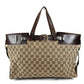 GUCCI 106251 GG Logo Tote Bag Shoulder Bag GG Canvas/Leather Unisex Beige