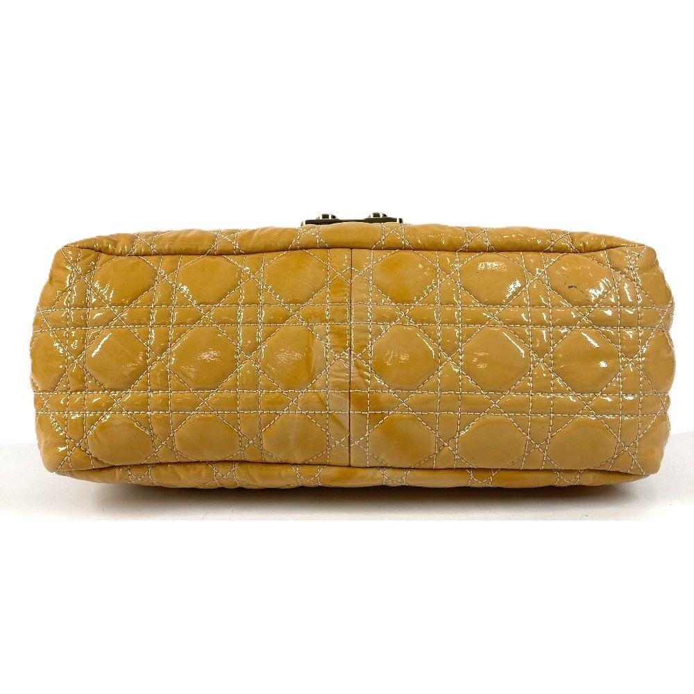 Dior カナージュ ロゴ チェーンバッグ カバン 肩掛け ハンドバッグ フラップ ショルダーバッグ エナメル レディース ベージュ系