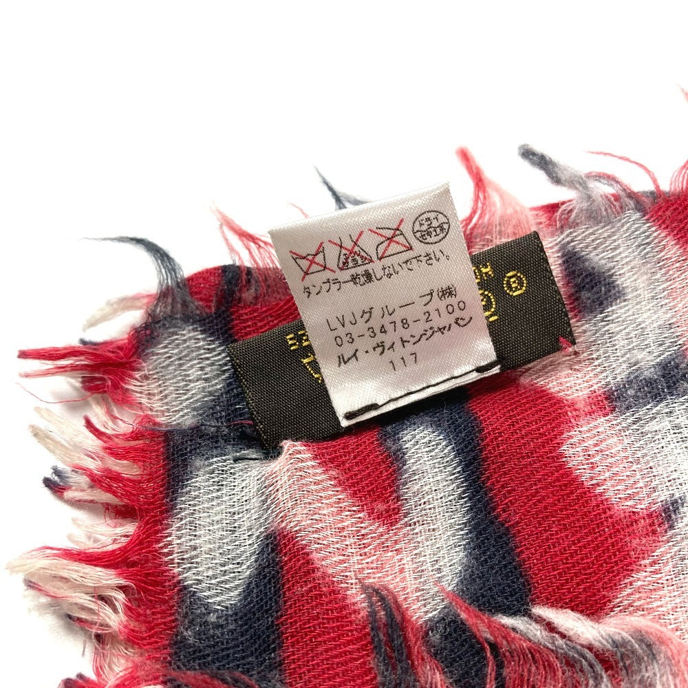 LOUIS VUITTON グラフィティ ロゴ ストール フリンジ ショール ウール ユニセックス レッド