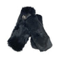 GUCCI 185746 G-logo Fur Tippet Scarf Unisex Black