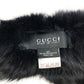 GUCCI 185746 G-logo Fur Tippet Scarf Unisex Black