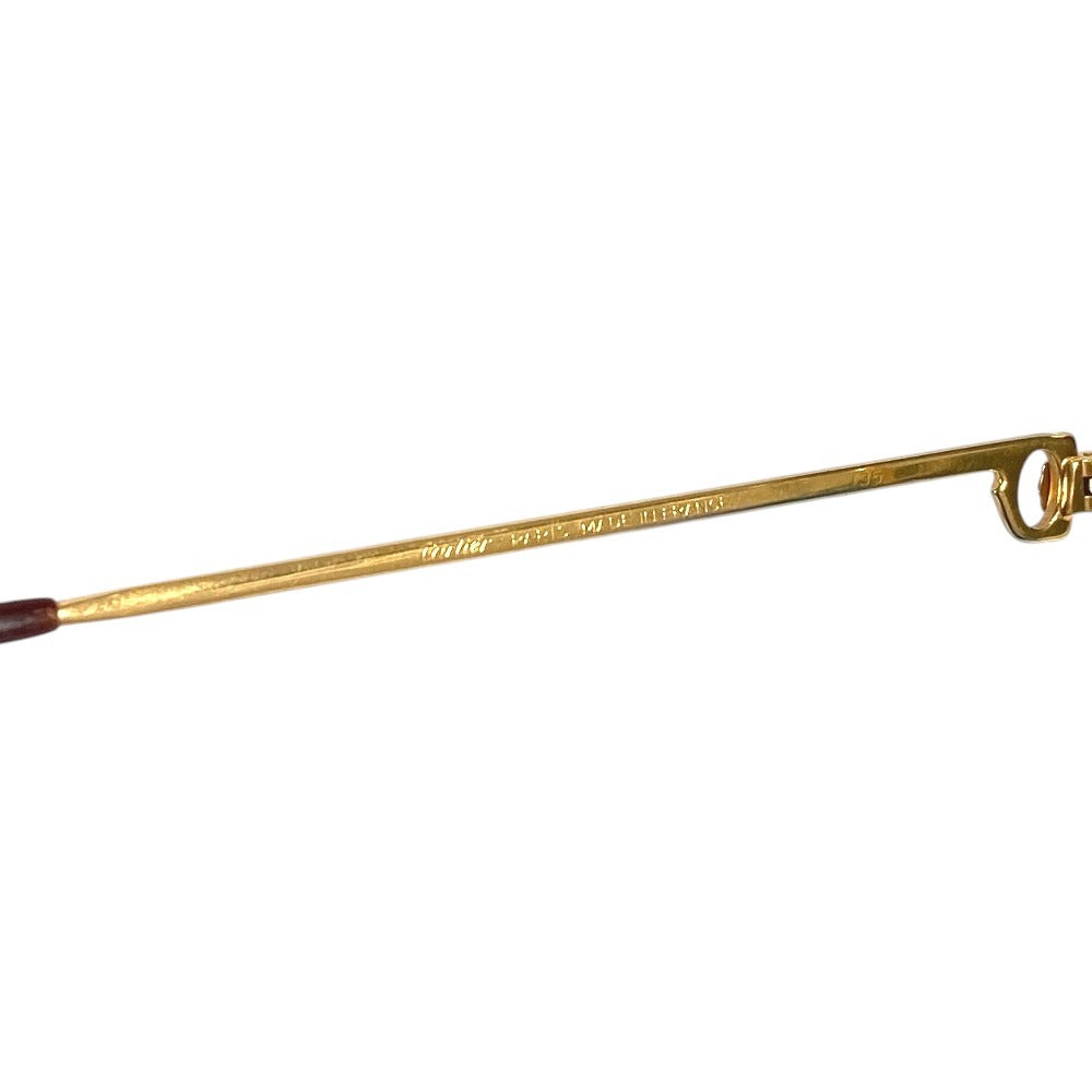 CARTIER Logo Trinity Glasses Eyewear Eyeglasses Metal Unisex Gold