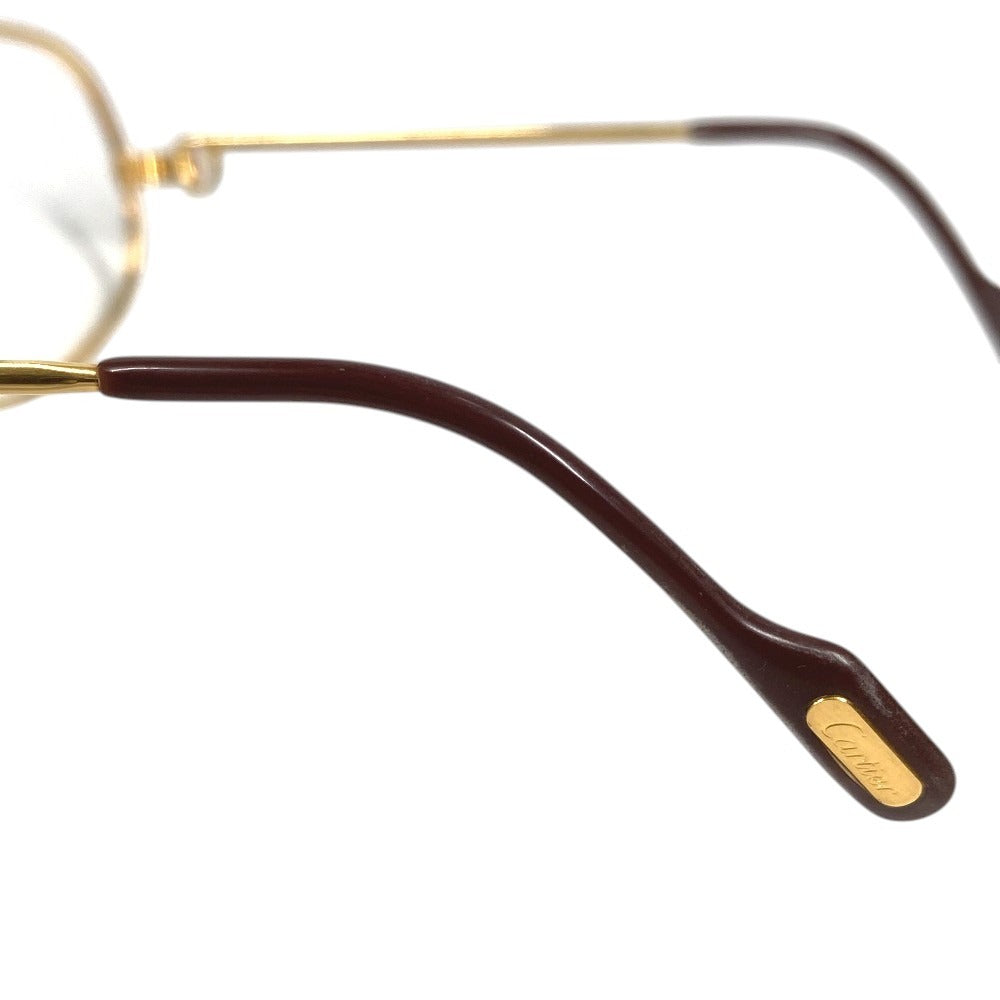 CARTIER Logo Trinity Glasses Eyewear Eyeglasses Metal Unisex Gold