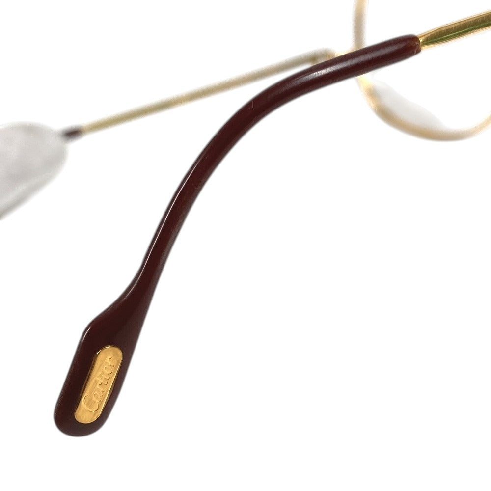 CARTIER Logo Trinity Glasses Eyewear Eyeglasses Metal Unisex Gold