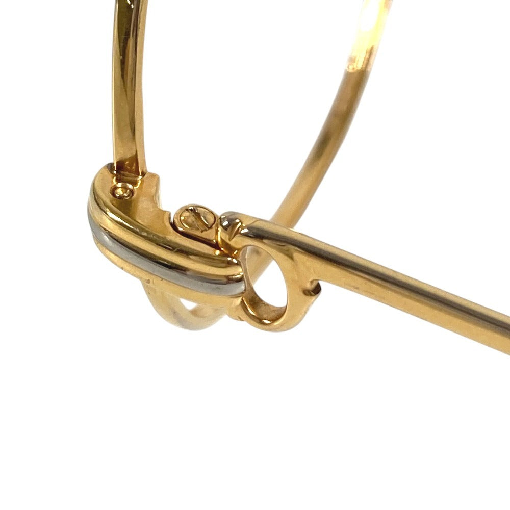 CARTIER Logo Trinity Glasses Eyewear Eyeglasses Metal Unisex Gold