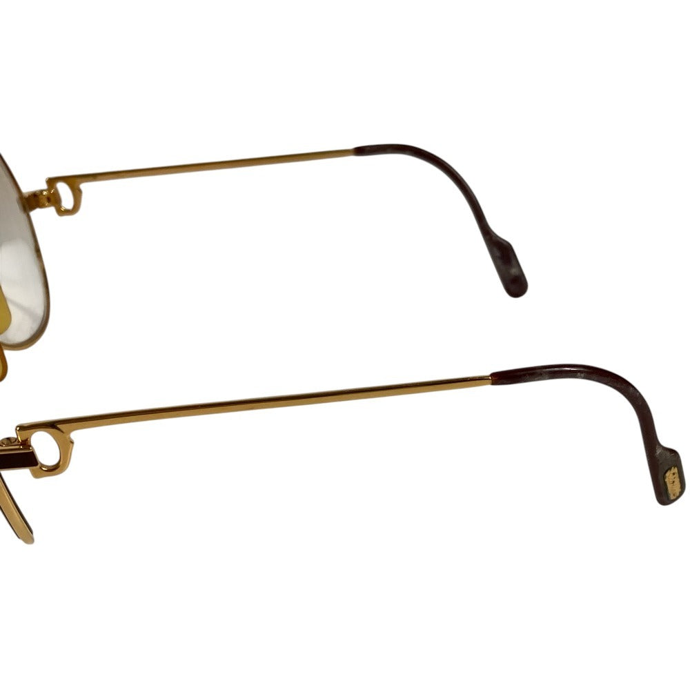 CARTIER Logo Eyeglasses Eyewear Glasses Metal Unisex Gold