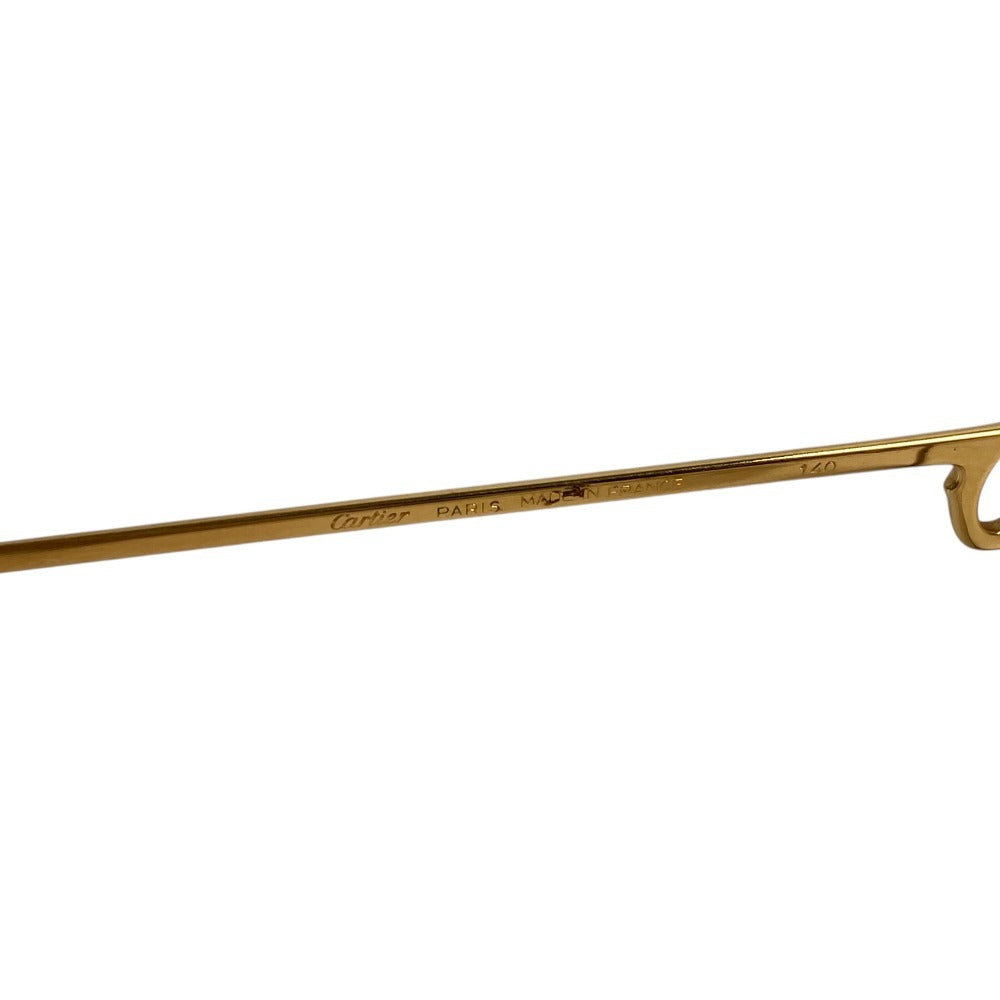 CARTIER Logo Eyeglasses Eyewear Glasses Metal Unisex Gold