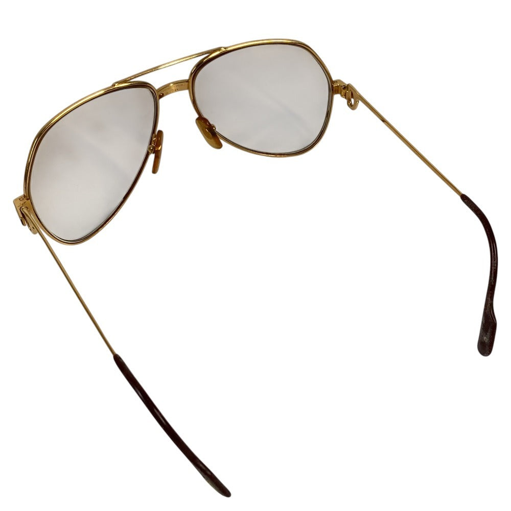 CARTIER Logo Eyeglasses Eyewear Glasses Metal Unisex Gold