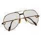 CARTIER Logo Eyeglasses Eyewear Glasses Metal Unisex Gold