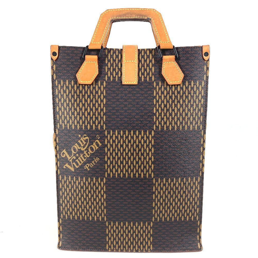 LOUIS VUITTON N40355 NIGOコラボ ダミエ ジャイアント LVスクエアード ミニトート 2WAYバッグ ハンドバッグ ショルダーバッグ カバン 斜め掛け トートバッグ ダミエキャンバス ユニセックス ブラウン