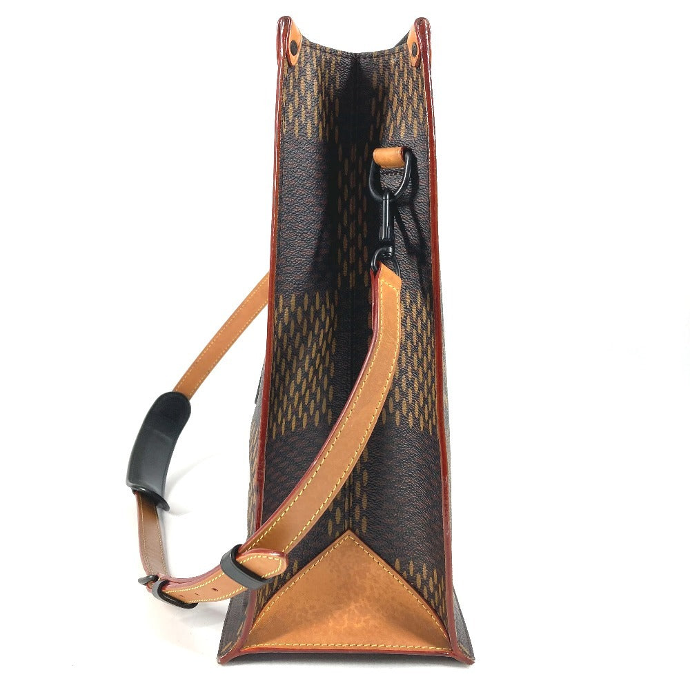 LOUIS VUITTON N40355 NIGOコラボ ダミエ ジャイアント LVスクエアード ミニトート 2WAYバッグ ハンドバッグ ショルダーバッグ カバン 斜め掛け トートバッグ ダミエキャンバス ユニセックス ブラウン