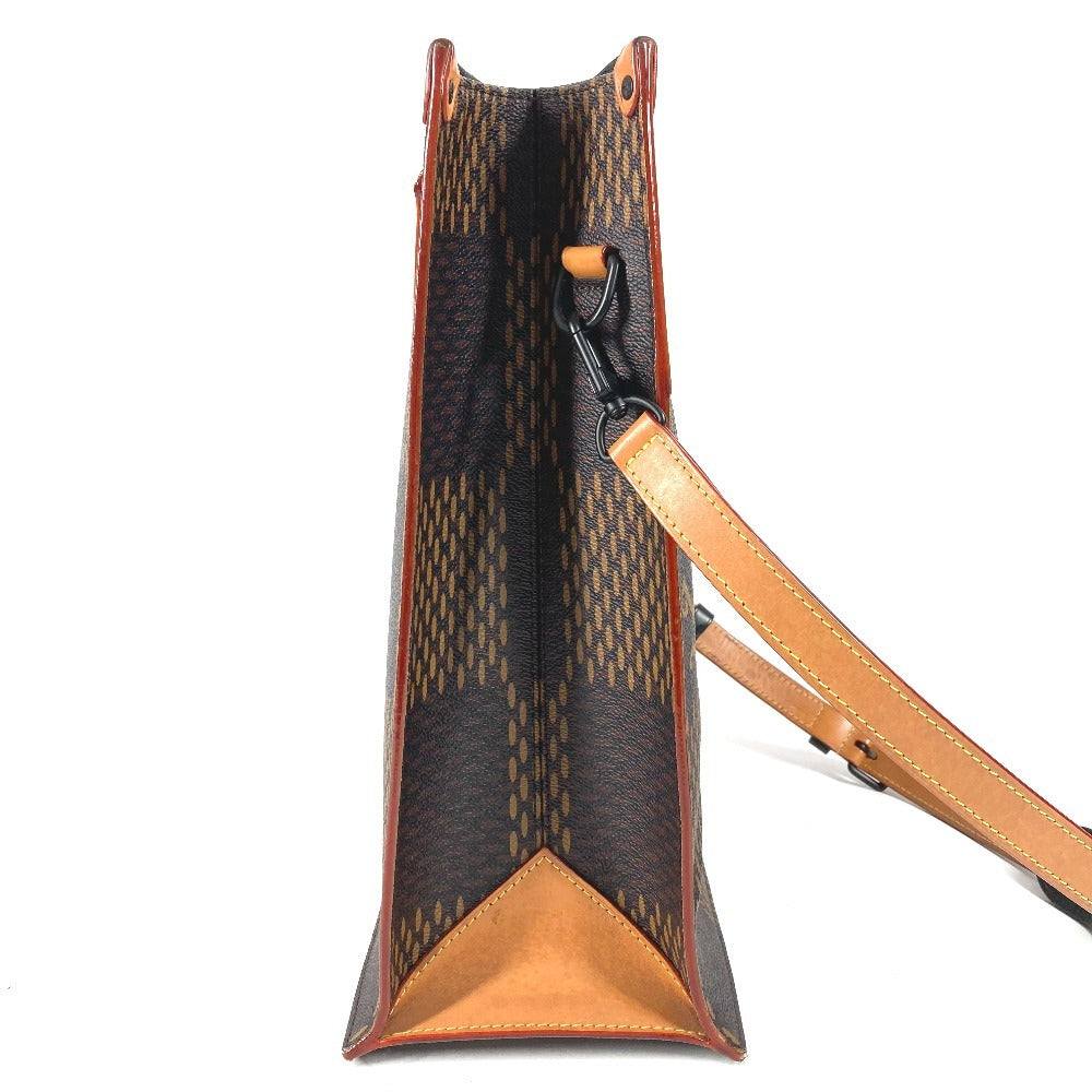 LOUIS VUITTON N40355 NIGOコラボ ダミエ ジャイアント LVスクエアード ミニトート 2WAYバッグ ハンドバッグ ショルダーバッグ カバン 斜め掛け トートバッグ ダミエキャンバス ユニセックス ブラウン