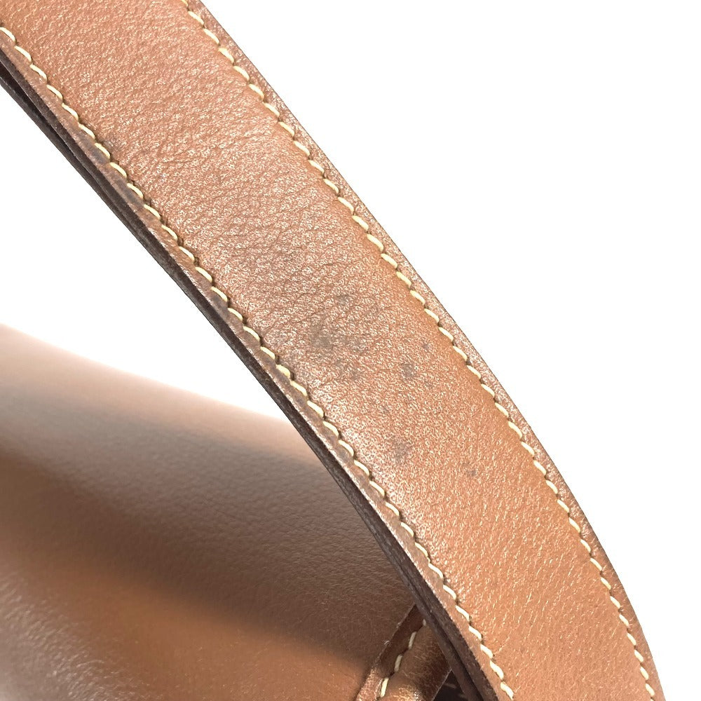HERMES ヴィンテージ パドックゴルフ カバン フラップ ショルダーバッグ ハンドバッグ ショルダーバッグ レザー ユニセックス ブラウン