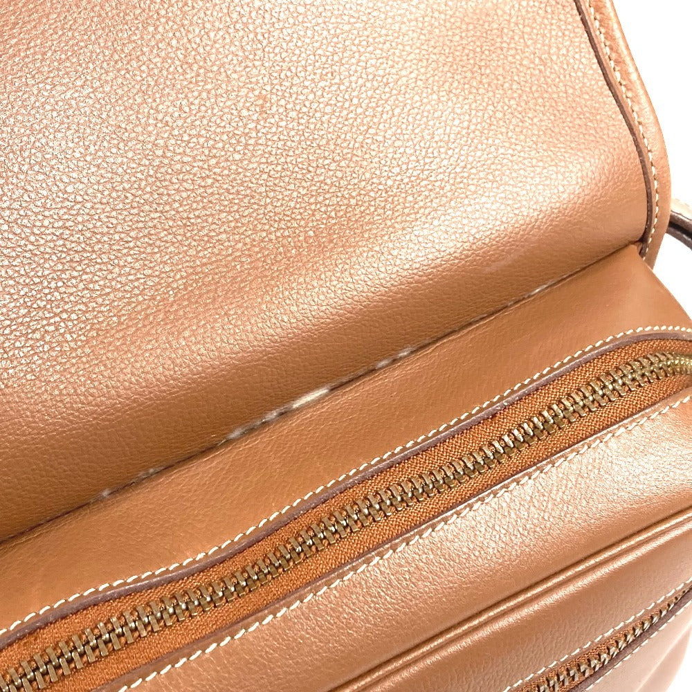 HERMES ヴィンテージ パドックゴルフ カバン フラップ ショルダーバッグ ハンドバッグ ショルダーバッグ レザー ユニセックス ブラウン