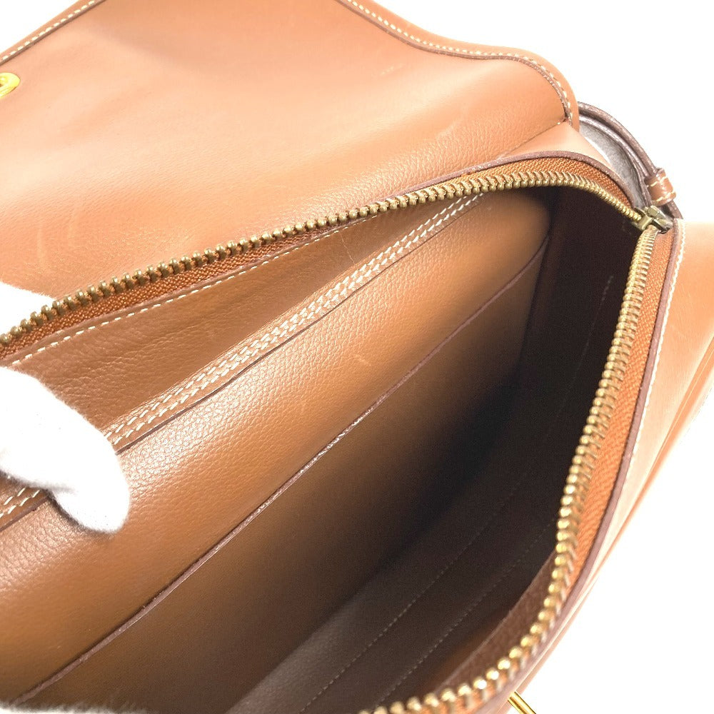 HERMES ヴィンテージ パドックゴルフ カバン フラップ ショルダーバッグ ハンドバッグ ショルダーバッグ レザー ユニセックス ブラウン