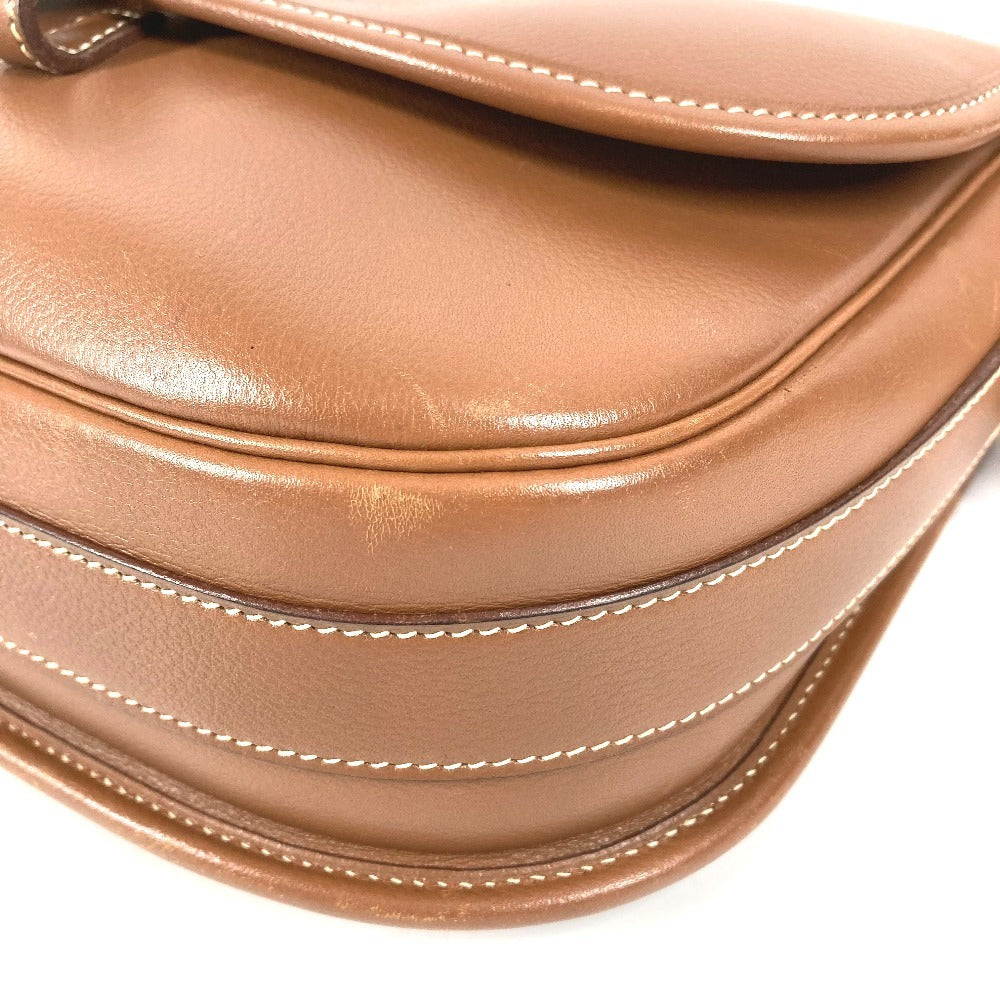 HERMES ヴィンテージ パドックゴルフ カバン フラップ ショルダーバッグ ハンドバッグ ショルダーバッグ レザー ユニセックス ブラウン