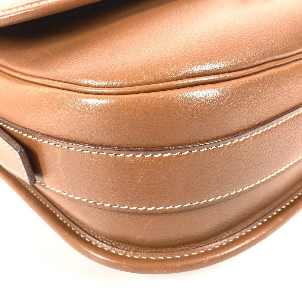 HERMES ヴィンテージ パドックゴルフ カバン フラップ ショルダーバッグ ハンドバッグ ショルダーバッグ レザー ユニセックス ブラウン