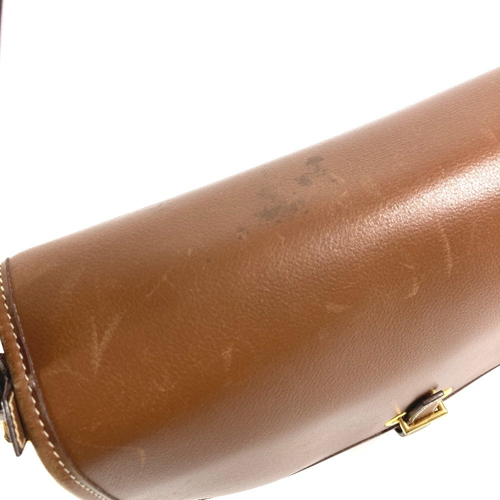 HERMES ヴィンテージ パドックゴルフ カバン フラップ ショルダーバッグ ハンドバッグ ショルダーバッグ レザー ユニセックス ブラウン