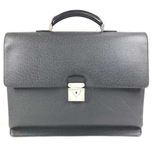 LOUIS VUITTON M30032 タイガ セルヴィエット モスコバ ブリーフケース ハンドバッグ 書類バッグ ビジネスバッグ タイガレザー メンズ アルドワーズ ブラック